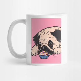 Pink Pug Cupcake Mug